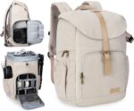 BAGSMART Camera Backpack, DSLR Camera Bag Backpacks for Photographers, Waterproof Anti-Theft Photography Backpack with 15 Inch Laptop Compartment & Tripod Holder, Ivory White - Image 2