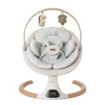 Baby Swings for Infants, Monamii Baby Swing, Bluetooth Infant Swing with Music Speaker, 5 Speeds and Remote Control, Indoor & Outdoor Use (Beige) - Image 2