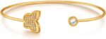 Bangle Bracelet for Women-Adjustable Open Bangle Gold Plated with Sparkling Cubic Zirconia Stackable Jewelry Gifts for Birthday Valuntines Day Mothers Day - Image 2