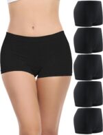 Begrily Boy Shorts Underwear for Women, Ladies Nylon Stretch Comfort Flex Fit Seamless Boyshort Panties Boxer Briefs 5 Pack - Image 2
