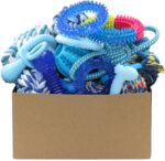 Beiker 20 Pack Puppy Chew Toys - Blue Dog Teething Toys for Puppies, Puppy Teething Rings and Durable Ropes, Blue Rubber Toy Bundle for Small Dogs, Cute Interactive Dog Balls for Small Breed - Image 2