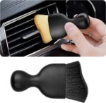 Blilo Car Interior Detailing Brush, Auto Soft Hair Cleaning Brushes, Curved Dirt Dust Collectors, Removal Tool for Dashboard Air Conditioner Vents Leather, Scratch Free (Black/1PCS) - Image 2