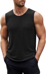 COOFANDY Men's Ribbed Knit Tank Tops Sleeveless Muscle T Shirts Casual Basic Tank Shirts - Image 2