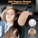 Car Seat Headrest Pillow, Headrest for car, Head Neck Support Detachable,Premium seat held Pillow, 360 Degree Adjustable Both Sides Travel Sleeping Cushion for Kids Adults - Image 2