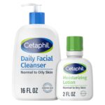Cetaphil Daily Facial Cleanser Lotion for Combination to Oily, Sensitive Skin, 16 oz + Travel Size Moisturizing Lotion 2 oz - Image 2