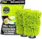 Chemical Guys MIC49302 Chenille Premium Scratch-Free Microfiber Wash Mitt, Lime Green, 9.6" x 2.3" x 7" (2 Pack) - Image 2