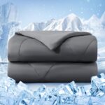 Cooling Comforter Queen Size, Double-Sided Cold Tech Fabric Quilted Bed Comforters Cooling Blanket for Hot Sleepers, Breathable Lightweight Summer Bedding, All-Season Ice Blanket, Dark Gray - Image 2