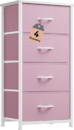 DWVO Storage Drawer with 4 Drawers - Fabric Dressers, Dresser for Bedroom, Living Room, Closets - Sturdy Steel Frame, Wooden Top & Easy Pull Fabric Bins - Image 2