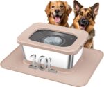 Decflow 10L Stainless Steel Dog Water Bowl, No Spill Anti-Splash Dog Bowls with XXL Silicone Mat, Spill-Proof Slow Feeder for Messy Drinkers, Heavy Duty Pet Bowls Indoor/Outdoor Use - Image 2