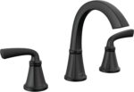 Delta Geist Matte Black Bathroom Faucet 3 Hole, 8 Inch Widespread Bathroom Sink Faucet for Vanity, Push-Pop Drain Assembly, Matte Black 35864LF-BL - Image 2