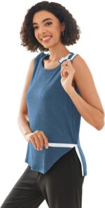 Deyeek Post Shoulder Surgery Shirts for Women Tear Away Snap Button Rotator Cuff Shirt Mastectomy Chemo Port Access Tank Tops - Image 2