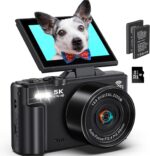Digital Cameras for Photography 5K - 75MP Vlogging Camera for YouTube WiFi - UHD Autofocus Vlog Camera 3" 180° Flip Screen with 18X Zoom - Travel YouTube with 32GB SD Card, 2 Batteries - Image 2