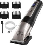 Dog Grooming Clipper Kit, Cordless Low Noise Rechargeable Electric Trimmer With Adjustable Comb & Detachable Blades, Suitable for Dogs, Cats, Pets - Image 2