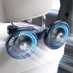 Dual Head Car Cooling Fan for Back Seat, Battery Powered Rechargeable Usb Car Seat Headrest Fan for Baby Dog Rear Facing, 12V Car Accessories Cooler That Blow Cold Air for Sedan Suv Rv Truck - Image 2