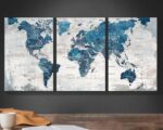 Elixart Wall Art for Living Room Office Wall Decor Pictures for Bedroom World Map Art Large Kitchen Decor 48"X24" Motivational Painting for Dining Room Wall Decorations - Image 2