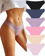 FINETOO 6 Pack Women’s Underwear Seamless Bikini Panties Low Rise Cheeky Underwear Stretch Hipster Brief for Ladies - Image 2