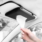 Fredysu Car Visor Tissue Holder, Sun Visor Napkin Holder Backseat Tissue Case, Premium Car Tissue Box for car, Vehicle (Black) - Image 2
