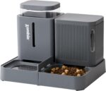 Gravity Cat Feeder and Water Dispenser, 2 in 1 Automatic Cat Feeder with 180 Degree Rotatable, 2 Pack Large Capacity Self Feeding for Small Medium Dog Puppy Kitten, Grey, 0.8 Gallon x 2 - Image 2