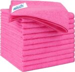 HOMEXCEL Pink Microfiber Cleaning Cloth 12 Pack, 12.5 x 12.5 inch Microfiber Towels for Cars, Ultra Absorbent Car Washing Cloth, Lint Free Streak Free Cleaning Rags for Car, Kitchen, and Window - Image 2
