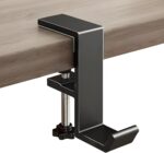 Headphone Stand Hanger Holder, Under Desk Aluminum Alloy Headset Stand with Fit for Gaming PC Accessories,Under Desk Clamp Hook Mount Suitable for Xbox/PS4 Controller, Office, Computer Desk (Black) - Image 2