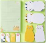 Hommie Cat Sticky Notes Set, Cute Sticky Note Animal Divider Tabs Bundle Writing Memo Pads Page Marker, Sticky Notes Pads for Cat Lovers Kids Office School Supplies Creative Gifts - Image 2