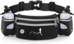 Hydration Running Belt with Water Bottles(2 x 300ML), Luckit Upgraded Nylon Webbing Running Waist Bag Reflective Bum Bag Adjustable Sports Waist Pouch for Marathon Running Hiking Camping Jogging - Image 2