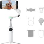 Insta360 Flow 2 Pro Creator Bundle White - Foldable AI Phone Gimbal, Apple DockKit, 360º Pan Tracking, Free Tilt Mode, Built-In Tripod/Selfie Stick, Portable Vlog/Travel Stabilizer, Spotlight, MagSafe - Image 2