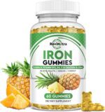 Iron Gummies with Zinc, Calcium, Vitamin C, B6 & B12 | Iron Supplement for Women, Men & Kids | Supports Anemia & Deficiency, Blood Builder & Cell Formation | Chewable Pineapple Flavor | 60 Gummies - Image 2