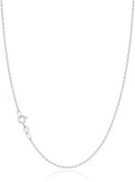 Jewlpire Solid 18k Gold Over 925 Sterling Silver Chain Necklace for Women, 1.2mm Cable Chain Necklace Super Sturdy & Shiny Women's Chain Necklaces 14/16/17/18/20/22/24 Inches - Image 2