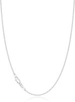 Jewlpire Solid 18k Gold Over 925 Sterling Silver Chain Necklace for Women, 1.2mm Cable Chain Necklace Thin & Dainty & Sturdy Women's Chain Necklaces 14/16/17/18/20/22/24 Inch - Image 2