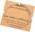 JoycuFF Inspirational 𝗠𝗼𝗿𝘀𝗲 𝗖𝗼𝗱𝗲 𝗕𝗿𝗮𝗰𝗲𝗹𝗲𝘁𝘀 𝗳𝗼𝗿 𝗪𝗼𝗺𝗲𝗻 Gold Silver Stainless Steel Beads Bracelets Encouragement Birthday Gifts for Her Daughter Sister Mom Best Friend - Image 2