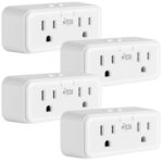KMC Smart Plug Duo 4-Pack, 2-Outlet Wall Plug Extender, Smart Outlet Splitter for Smart Home, Compatible with Google & Alexa, No Hub Required, WiFi Outlet, White - Image 2