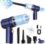 KMM Handheld Car Vacuum Cleaner, 9000Pa Vacuum Cleaner and Air Duster, 120W High Power Hand Held Vacuum with LED Light and Multi-Nozzles for Car, Home, Office, Pet - Image 2