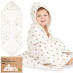 KeaBabies Muslin Baby Bath Towels with Hood for Girls, Boys, Large Organic Cotton Hooded Baby Towels for Newborns, Toddlers, Infant, Kids, Soft Absorbent Newborn Bath Essentials Gift Set (Bruce) - Image 2