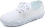 Kids White Canvas Shoes Toddler Classic Slip-on Uniform Sneaker for Girls Boys Casual Tennis Running Shoes - Image 2
