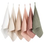 Konssy 6 Pack Baby Muslin Washcloths for Unisex 100% Cotton Wash Cloth Set for Baby Face Body Comfy and Soft for Newborn Infants Kids Girls and Boys - Image 2