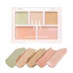 LUNA Conceal Blender Palette 01 Clear Cover 5-in-1 Color Correcting and Concealing with Beige, Green, Vanila, Medium Peach and Pure Bright Buildable, Suitable for Neutral and Warm Tones - Image 2