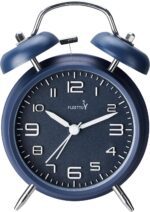 (Loud Alarm for Deep Sleepers 4'' Twin Bell Alarm Clock, Stereo Digital Dial Alarm Clock with Backlight for Bedroom and Home Decoration(Nautical Blue) - Image 2
