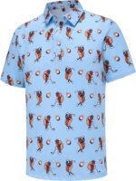 Mens Golf Polo Shirts Short Sleeve Performance Moisture Wicking Dry Fit Casual Print Funny Golf Polo Shirts for Men - Image 2