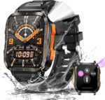 Military Smart Watch for Men with LED Flashlight/UV Light 3ATM Waterproof 1.96" Big Screen Rugged Tactical Smartwatch with Text and Call Fitness Tracker with HR/Sleep Monitor for iPhone Android - Image 2
