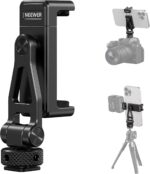 Neewer Metal Phone Tripod Mount with Cold Shoes, 1/4" Thread, 180° Tilt, 360° Rotation, Adjustable Phone Clamp Metal Phone Holder Compatible with iPhone 16 15 Pro Max S24 Ultra Camera Cage, GA010 - Image 2