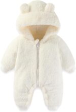 Newborn Baby Bear Outfit Suit Girls Boys Fleece Jumpsuit Romper Hooded Winter Snowsuit Clothes - Image 2