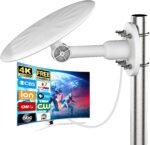 Outdoor TV Antenna - HD Digital TV Antenna, Long Range Supports 4K 1080p HD Smart TV VHF UHF, Attic or Outdoor, Weather Resistant, 32.8ft Cable (White) - Image 2