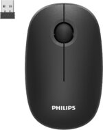 PHILIPS Wireless Mouse,2.4GHz Quiet Mouse with USB Receiver,Ergonomic Optical Computer Mice,1600 DPI,Portable and Durable Computer Mouse with 12-Months Battery Life for PC/Mac/Laptop – Black - Image 2
