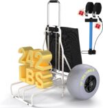 PYY Beach Cart with Big Balloon Wheels for Sand, Foldable Wagon Dolly Buggy Trolley with 242 Lbs Loading Capacity, 13" Large Rolling Tires, Collapsible Storage Bag for Outdoor Camping Shopping Fishing - Image 2