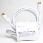 Pacroban 8K HDMI 2.1 Cables (2-Pack, 10ft, White Cotton Braided) – Ultra High Speed 8K@60Hz / 4K@144Hz, eARC for Soundbars, HDR, for HDMI-Enabled TVs, Cameras, Projectors, Monitors, Laptops, PCs - Image 2