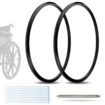 Pair of Wheelchair Tires Replacement 24"x1" Rear Wheel Solid Tires (Flat-free Polyurethane), Manual Wheelchair Parts - Replacement Tire That Fits Only Black Plastic Wheels - Image 2