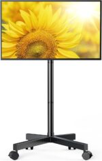 Perlegear Rolling TV Stand for 23-60 Inch LCD LED OLED 4K Smart TVs Holds up to 88lbs, Mobile TV Stand with Height Adjustable, Tilting TV Cart with Locking Wheels Max VESA 400x400mm, PGTVMC16 - Image 2