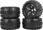 RC Station 17mm Hex RC Wheels and Tires 4PCS RC Truck Buggy 3.8 Tires Wheels for 1/8 1/10 Scale Arrma Kraton Notorious Outcast Typhon 6S 4S 3S Traxxas Maxx T Maxx Sledge Revo 3.3 Tires Wheels Preglued - Image 2
