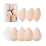 Real Perfection Makeup Sponge Set Blender Sponges, Latex-Free Beauty Makeup Sponges 7 pcs with 1 Travel Container Case for Blending Foundation Liquid Cream and Powder (Beige) - Image 2